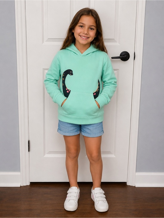 Cat & Jack Other - Cat & Jack Mint Green Girls' Hoodie with Dinosaur Pocket